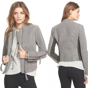 Free People Cool & Clean Moto Dusty Gray Jacket